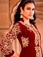 Divine Red Georgette Designer Salwar Kameez